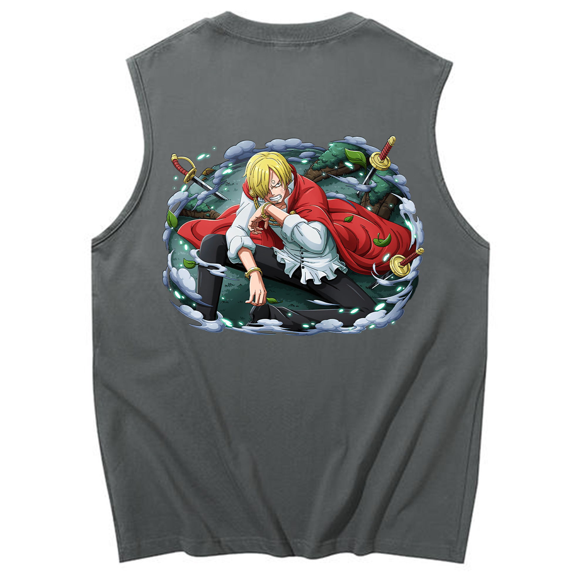（画像用） ワンピース サンジ ONE PIECE Sanji コットン100％タンクトップ（背面プリント）